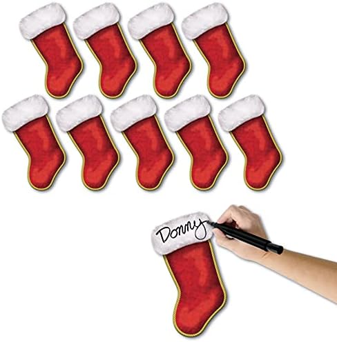 Beistle Beistle 10-חבילות מיני מגזרי גרב חג המולד, 7-1/4 אינץ ', PKG/1, אדום/לבן/זהב