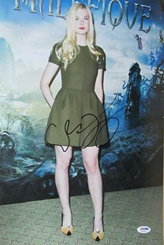 Elle Fanning PSA DNA COA יד חתמה על חתימת צילום 11x14