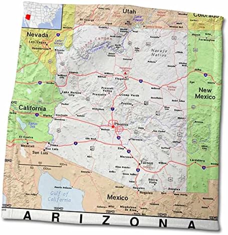 3 דרוז פלורן - מפות מודרניות - הדפס של ערי אריזונה ומפת המדינה - מגבות
