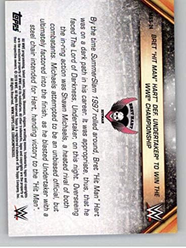 2019 Topps WWE Summerslam Mr. Summerslam MSS-24 8/3/97 BRET HIT MAN HART DEF. הקברן לזכות בכרטיס המסחר באליפות