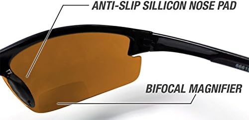 Renegade פטנט פטנט ביפוקלי קורא חצי שפה משקפי שמש של דיג גברים הגנה על UV עם תיק מיקרופייבר