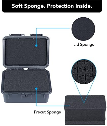 Lykus HC-1420 מיני קופסה קשיח קופסה יבש עם תוספת קצף, גודל פנים 5.5x3.5x2.7 אינץ