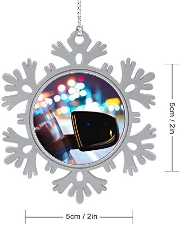 קישוט מתכת מראה צד צד עם אורות עיר חג המולד 2020 בית לעץ חג המולד קישוטי עץ חג המולד