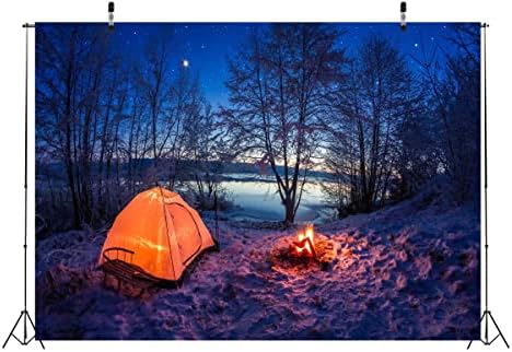 בד קורפוטו 9x6ft קמפינג תפאורה לילה אגמים כוכבי שמים אוהל מחנה אוהל צילום רקע רקע קמפינג ציוד מסיבות לחתונה