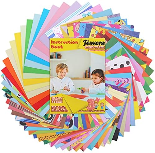 ערכת נייר אוריגמי של ג'וורה 252, ניירות קיפול צבעוניים שונים כוללים 108 נייר צבע מוצק ו -144 נייר בדוגמת