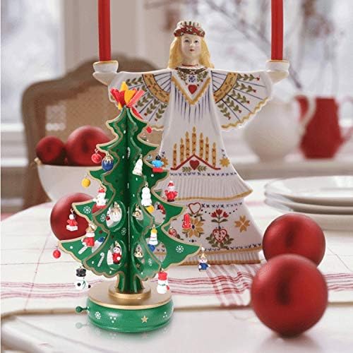 תיבת המוזיקה של Zhyh Hemu עץ חג המולד עיצוב שעון קופסה קלאסית קופסה