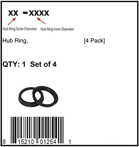 אביזרי גלגל קויוט 72-6606 מ 'טבעת מרכזית, סט של 4