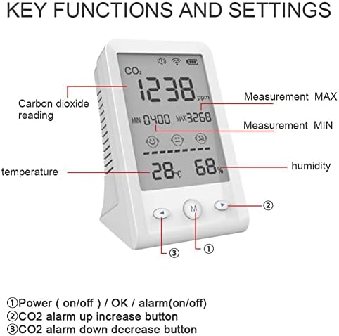 Walnuta CO2 מטר טמפרטורה דיגיטלית לחות לחות בודק איכות אוויר צג פחמן דו חמצני גלאי ביתי