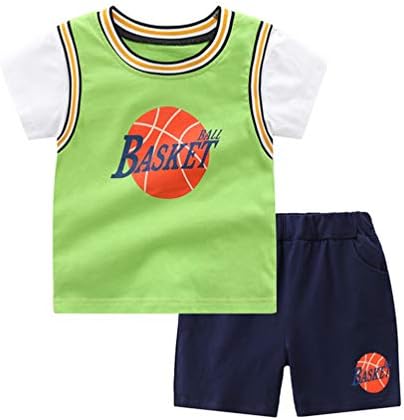פעוטות תינוקות תלבושת כדורסל תלבושת שרוול קצר חולצת טריקו ומכנסיים קצרים