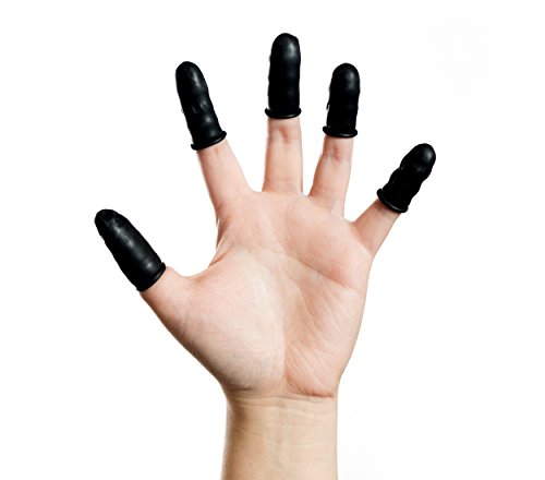 ברטק סטטי מתפוגג לטקס מוליך עריסות אצבע, אבקה-משלוח, גדול, שחור
