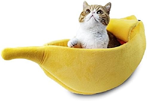 גן חיות מחמד חתול מיטת בית חמוד בננה, חם רך פאני כלבים ספה שינה משחק מנוחה מיטה, יפה ציוד לחיות מחמד לחתולים גורים