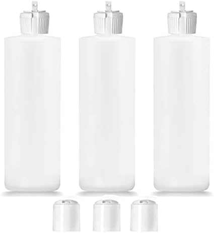 3 חבילות 16 גרם בקבוקי פלסטיק HDPE עם 6 כובעים-BPA ללא לטקס ללא לטקס, כיתה מזון, נהדרת לשמפו, שטיפת גוף, רוטב ועוד