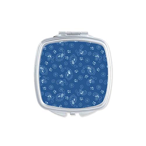 דפוס כחול שמיים לילה דוט מסורתי מראה נייד קומפקטי כיס איפור כפול צדדי זכוכית