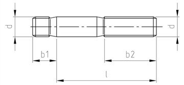 DIN 939 חתיכים מטריים, M8X100 ממ אורך נומינלי, מרכז רגיל, נירוסטה A4