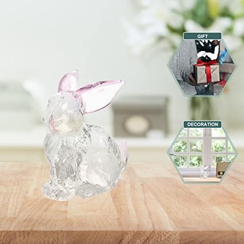 Homoyoyo Glass Bunynine צלמית צלולה קריסטל אמנות ארנב קישוט חיה פסל זכוכית אמנות חיה קישוט משקל נייר קישוט מתנה יצירתית