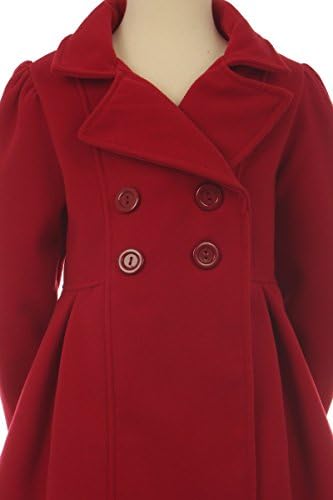 בלונייט אוסף בנות שמלת מעיל ארוך שרוול כפתור כיס ארוך חורף מעיל הלבשה עליונה 2-14