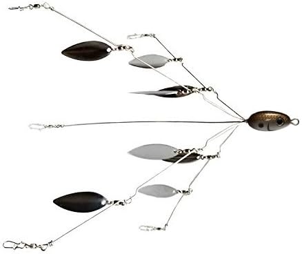 קמרון דיג מחובר לחלוטין 5 זרועות 8 פיתוי בס מטריית מטרייה עם פיתיון שחייה וראשי ג'יג כלולים