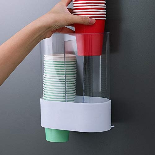 קיר רכוב חד פעמי כוס מתקן מדף אחסון מדף גדול קיבולת בית משרד מחזיק פלסטיק מיכל מכסה נגד אבק אוטומטי