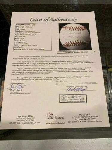 צ'אק קונרס '' הרובה '' שחקן יחיד בייסבול חתום בייסבול JSA מאומת - כדורי חתימה
