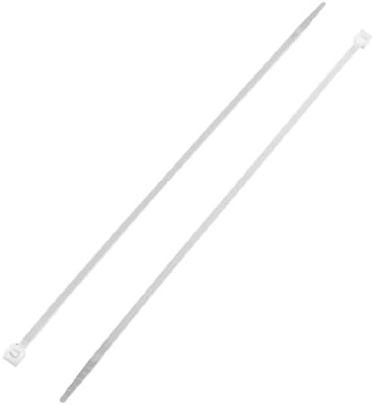 רצועת ניילון של uxcell zip zip כבל חוט אטב, 5 ממ x 200 ממ, 500 יח ', לבן