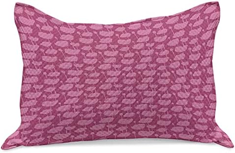כיסוי כרית שמיכה סרוג פרחוני של אמבסון, איור שנוצר באופן דיגיטלי של צלליות פרחים פורחות אמנות בוטנית, כיסוי