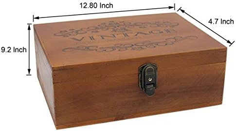 VKSG קופסת עץ דקורטיבית קופסת מזכרות מעץ עם מכסה וצירים ， קופסאות אחסון מעץ קופסאות מתנה קופסת מתנה וינטג 'מלאכת יד בעבודת