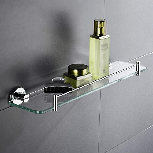 FVRTFT מדפים צפים מקלחת מדף אמבטיה קאדי, מארגן מקלחת מדף זכוכית אמבטיה, מדף קוסמטיקה של אחסון זכוכית מזג, גימור