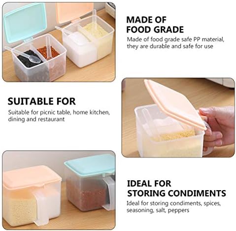 צנצנת Doitool Skonient, 4 יחידות קופסאות תיבול של קופסאות תיבול צנצנות תבלינים קופסת מלח פלסטיק