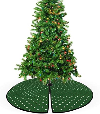חצאית עץ מרופדת דקורטיבית של אמבסון, דפוס נקודות פולקה בסגנון רטרו בסגנון חג המולד נואל באופנה מסורתית, קישוט מפלגת חג