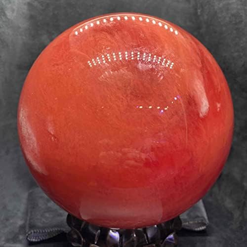 NKB1924056 כדור קריסטל 13.4lb /6.77 '' אבן אדומה אבן קוורץ גביש כדור כדור עם בסיס