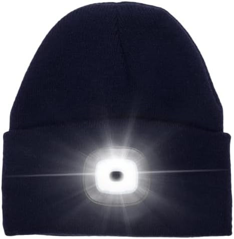 כפה ראש Lightz עם כובע סרוג קל וחם לבטיחות בחורף, כובע הובל יוניסקס מתאים לרוב הגברים, הנשים והילדים, כובע
