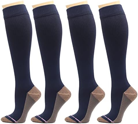 תנועה טיפולי בוגר נחושת חדור דחיסת נשים של גרביים ללא מחייב להקת חלק הבוהן תפר 4 זוגות