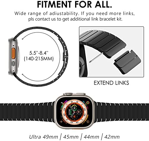 Fullife Poly Metal Metal Metal תואם לפס שעון תפוחים 42 ממ 44 ממ 45 ממ, צמיד עם אבזם פרפר עבור IWatch Ultra Series