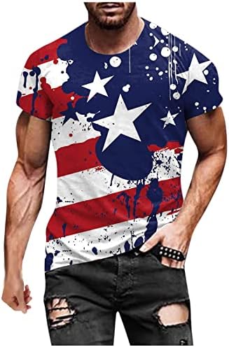 גברים של פטריוטי קצר שרוול חולצה אמריקאי ארהב דגל מודפס חולצות בכושר רגוע מזדמן טי חולצות עבור עצמאות יום