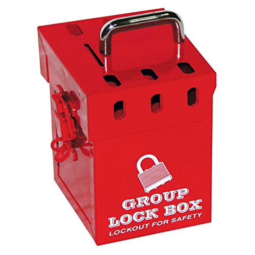 4 סט מוצרים ירוקים של Zing 7286 תיבת תגיות של Mini Lockout, 4.5 x 10 x 10 אינץ ', אדום
