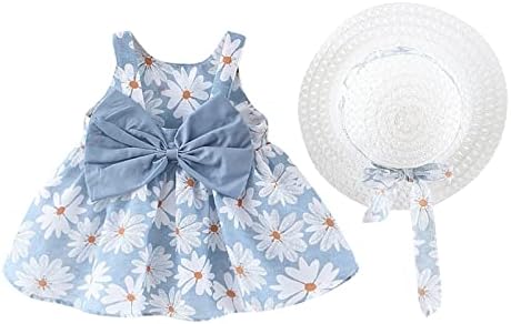 בנות תינוקות בגדים קצרים, פעוטות ילדים ילדים בנות פרחים פרחוניים כובע שמלת נסיכה תלבושות בגדים