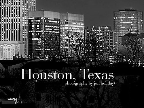 הדפס צילום של קו הרקיע של יוסטון לילה לא ממוסגר לילה שחור -לבן BW עיר מרכז העיר 11.75 אינץ 'x 36 אינץ' טקסס פנורמה