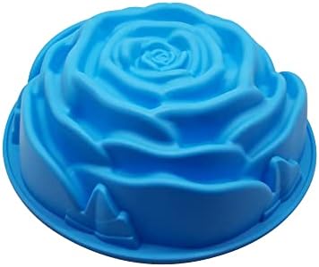 עובש סיליקון ורד לאפייה, להכנת סבון, דפוס שוקולד וכו '. 9 קוטר-כחול