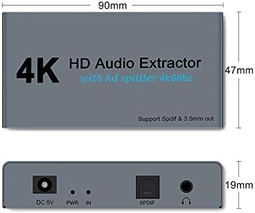 4K HDMI Splitter 1 ב -2 HDMI OUT לתמיכת מתג HDMI אופטי 4K 3D HD 1080P 3.5 ממ מתאם ממיר אודיו סטריאו