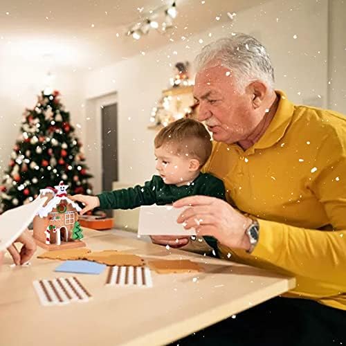 2022 בית לחג המולד קישוט חג המולד בית שלג מיקרו DIY הדמיית חג מולד עם מלאכת שרף מוארת של שרף שרף שולחן עבודה
