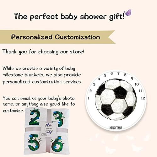 QICAIYUN BABY MILSTONE MILESTONE שמיכה כדורגל ספורט ספורט שמיכה חודש לתינוקות לבנים מתנות לתינוק מעגל טבעת