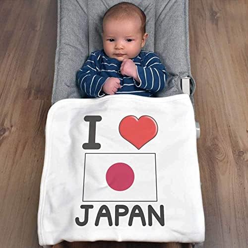 Azeeda 'I Love Japan' שמיכה / צעיף כותנה כותנה