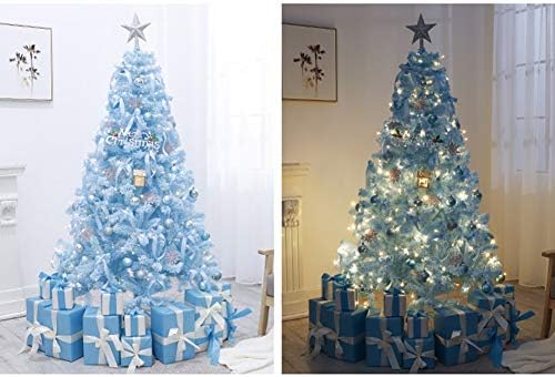 עצי חג מולד בוהקים בוהקים עם תפאורה, עץ חג המולד מלאכותי, עץ חג המולד עץ אורן, עץ אורן PVC עמיד בפני אורן