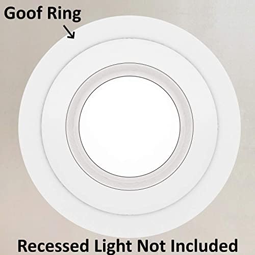 6 חבילה מבריק לבן לפשל לקצץ טבעת עבור 4 אינץ שקוע יכול תאורה למטה אור, קוטר חיצוני 6.7 סנטימטרים, פנימי קוטר