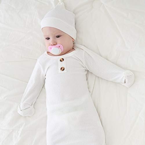NZRVAWS שמלת תינוקות שזה עתה נולד כותנה כותנה פס שרוול ארוך שקי שינה תינוק