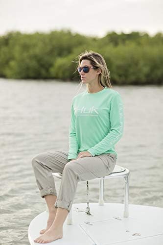 אייקון נשים של HUK X חולצת דיג עם שרוול ארוך עם הגנה מפני השמש