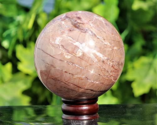 אפרסק טבעי מלוטש טבעי אונסטון אבן קוורץ כדורי אבן קריסטל צ'אקרה ריפוי קוורץ כדור גדול מינרלים דגימה אורב ריפוי
