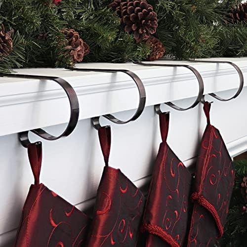 עיצוב Haute The Mantleclip® המקורי - 4 חבילה - תלו גרבי חג המולד בבטחה ובטוחה ממנטלים עד 3 סנטימטרים בעובי