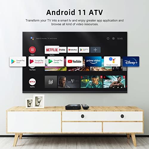 תיבת טלוויזיה אנדרואיד 11.0, Mecool KM2 פלוס תיבת טלוויזיה חכמה Netflix Google Certified AV1 Ultra 4K HDR 2GB 16GB