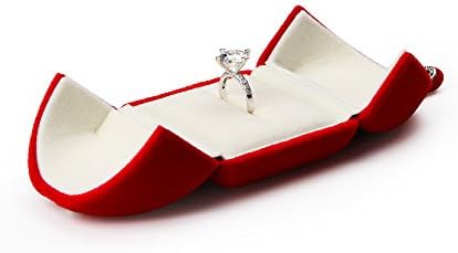 אדום קטיפה טבעת תיבת להצעה / אירוסין / חתונה פרימיום תכשיטי אריזת מתנה